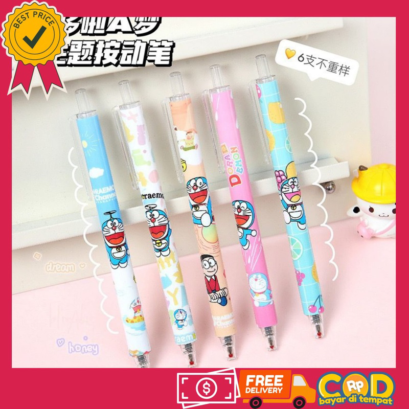 

❤️KUMA❤️ Pulpen Gel Karakter Doraemon series Import Pulpen gel tinta Hitam