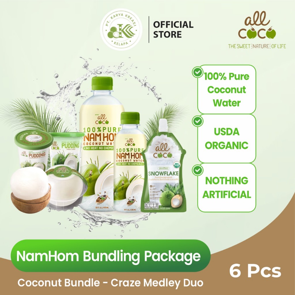 

All Coco NamHom Bundling Package Minuman Kelapa Craze Medley Duo