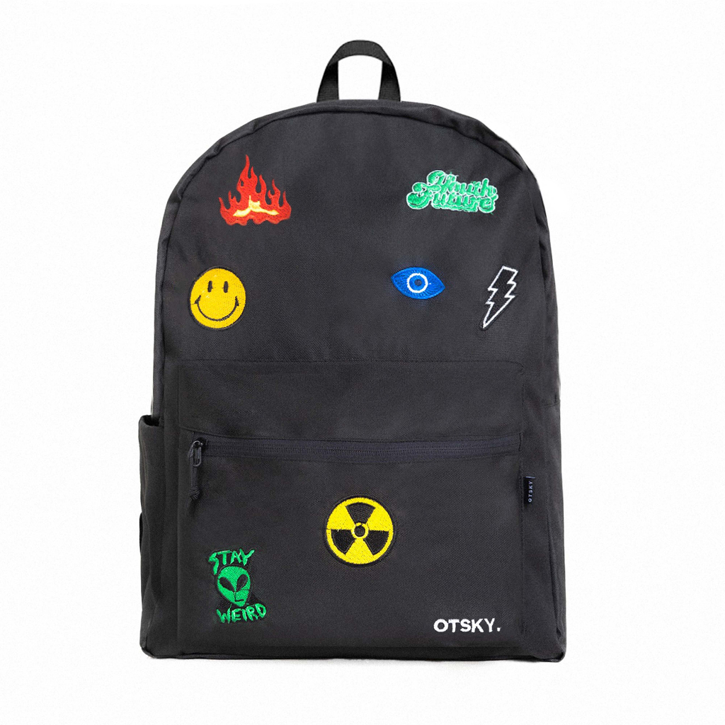 Otsky Backpack Tas Ransel Emoticon Bordir Premium Pria & Wanita
