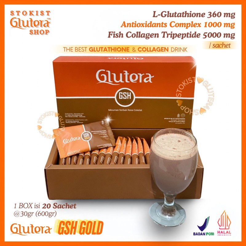 [BOX] GLUTERA GLUTATHIONE GSH GOLD + COLLAGEN 100.000 MG