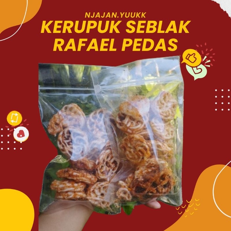 

Kerupuk viral Rafael Pedas 100gr kerupuk mawar pedas kerupuk pedo kerupuk seblak