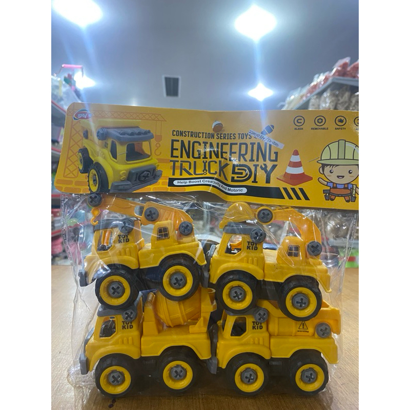 Mainan Bongkar Pasang  TRUCK DIY Mekanik Cilik Konstruksi KGP10