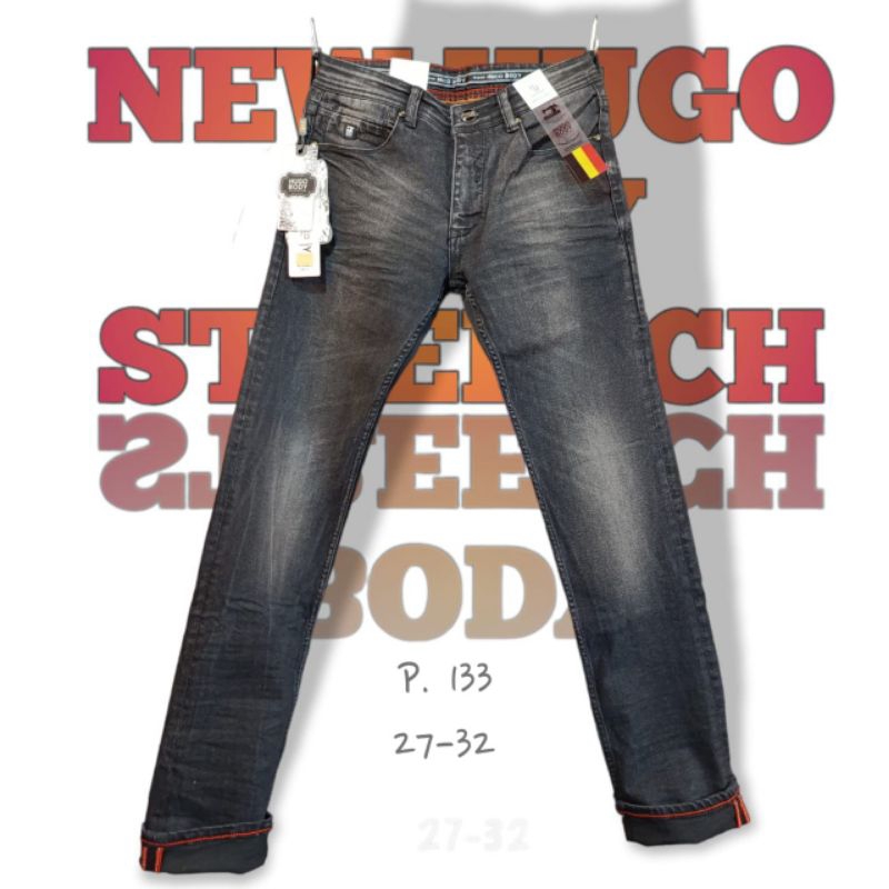 HUGO BODY celana jeans pria jeans pria denim slim fit premium