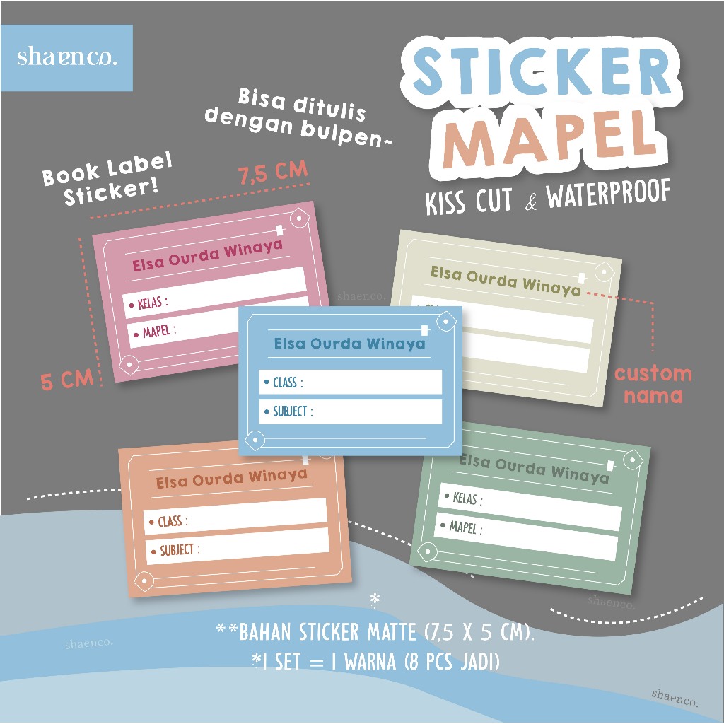 

STIKER MAPEL LABEL BUKU PELAJARAN SEKOLAH BOOK LABEL STICKER