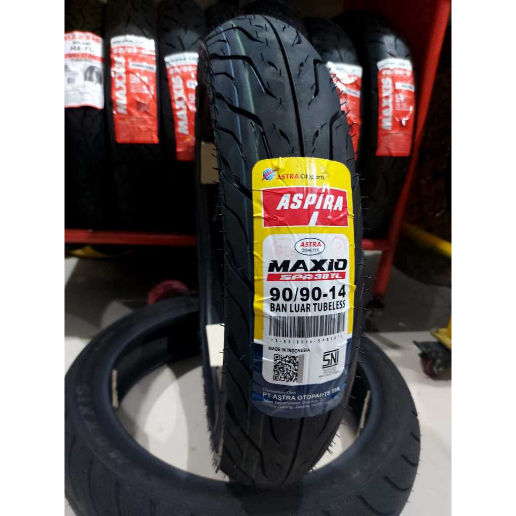 Ban Aspira Maxio ring 14 80 /90 -14 90 / 90 - 14 SPR 38 TUBELESS ban luar motor matic Free Pentil ka
