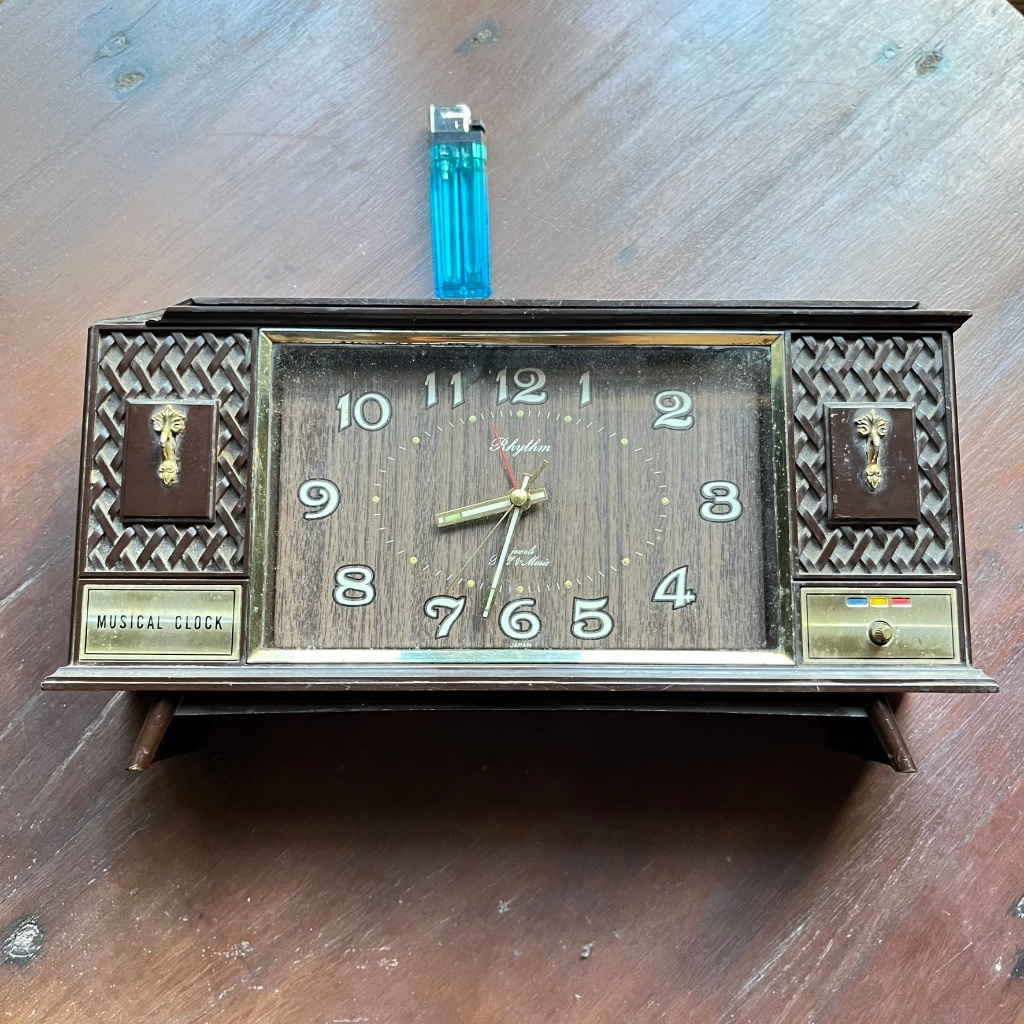Jam Meja Rhythm Bell & Music Japan Antik Vintage