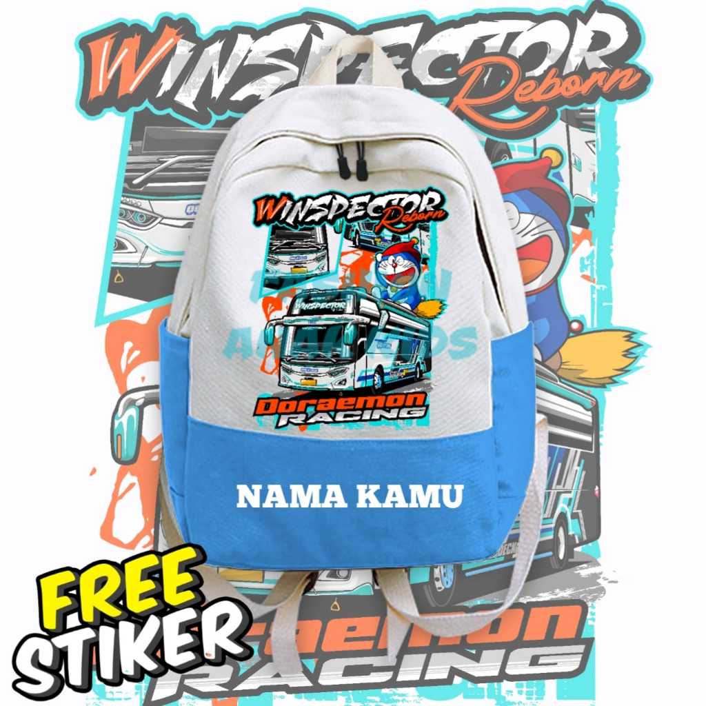 (FREE STICKER) TAS RANSEL ANAK BUS/BUSMANIA WINSPECTOR QQ TRANS TAS ANAK TERBARU QQ TRANS