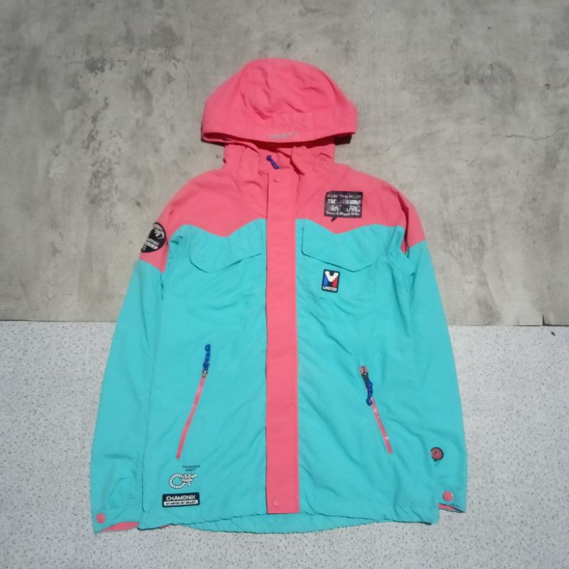 jaket outdoor hiking gunung wanita mlimited pink biru