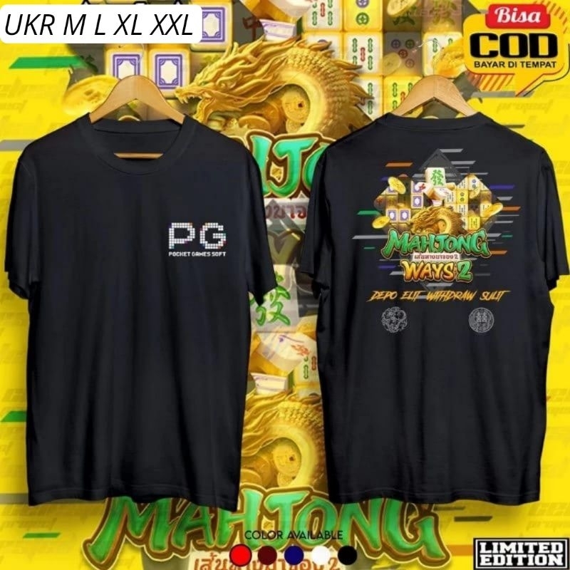 Kaos Distro Mahjong Ways 2 PG Soft / Baju PG Soft Mahjong Ways 2 / Kaos distro Slot PG Soft