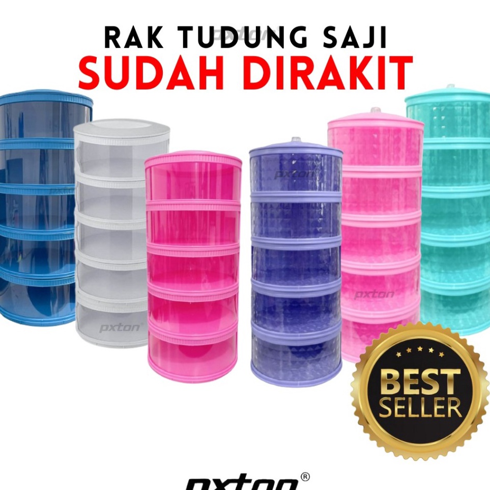 Suplier1 Multilayer Rak plastik penyimpanan tempat makanan penutup tudung saji Multilayer Rak plasti