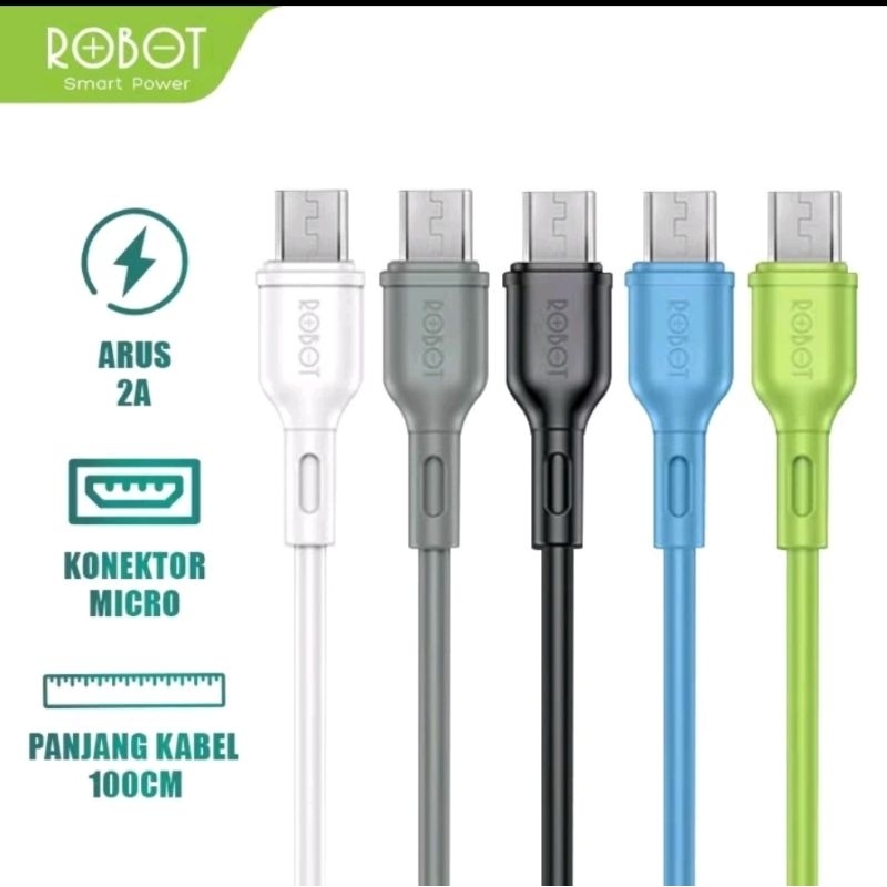 Kabel Data Micro USB ROBOT RBM100S ORI  Garansi Resmi 1