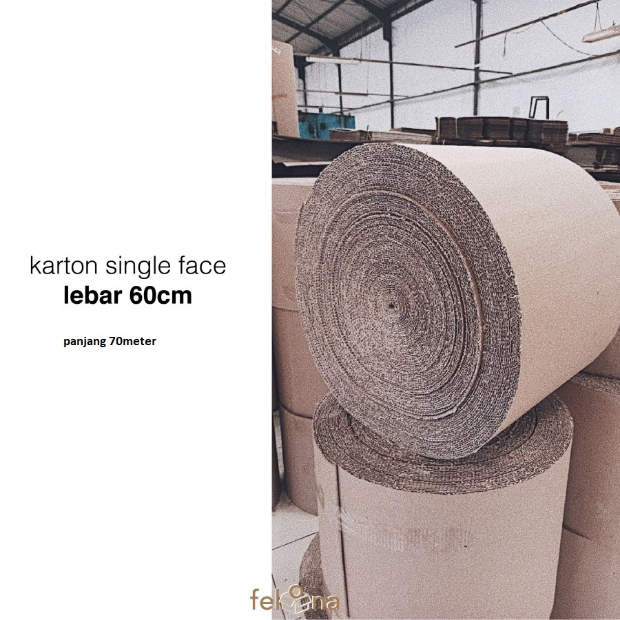 

khusus gosend instan Karton Lembaran Polos Single Face 1 ROLL Uk. Lebar 60 cm x 70 meter