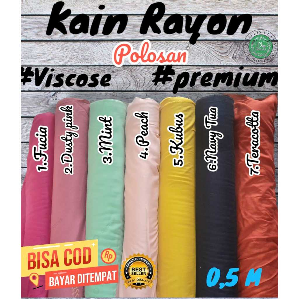 Kain Rayon polos viscose kiloan bisa meteran