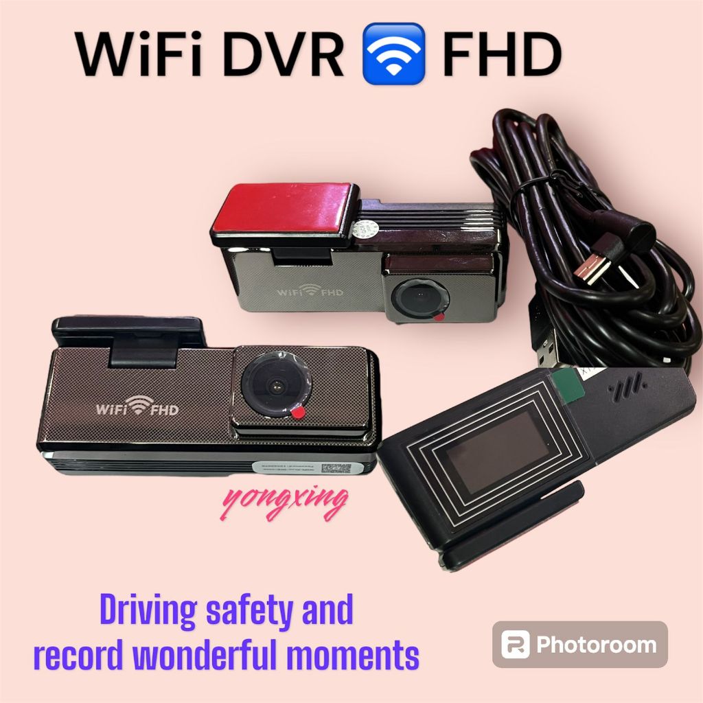 Dash Cam X19 Night Vision, WiFi+USB, 1080P HD Kamera Mobil, Keamanan Parkir dan Navigasi, Rekaman Lo