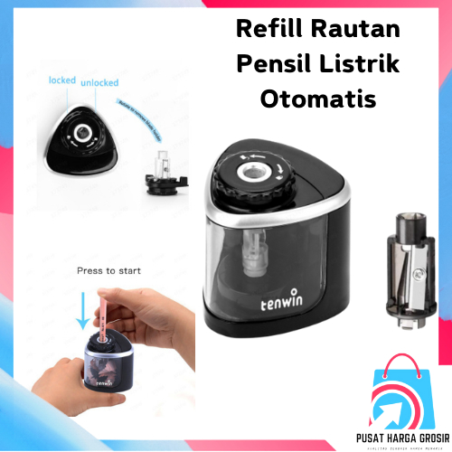 

PHG - Refill Rautan Pensil Listrik Otomatis Manual Baterai Rautan Pensil Refill Elektrik Portebel Pencil Sharpener Rautan Pensil Rotary Pensil 6-8mm Untuk Alat Tulis Sekolah Kantor