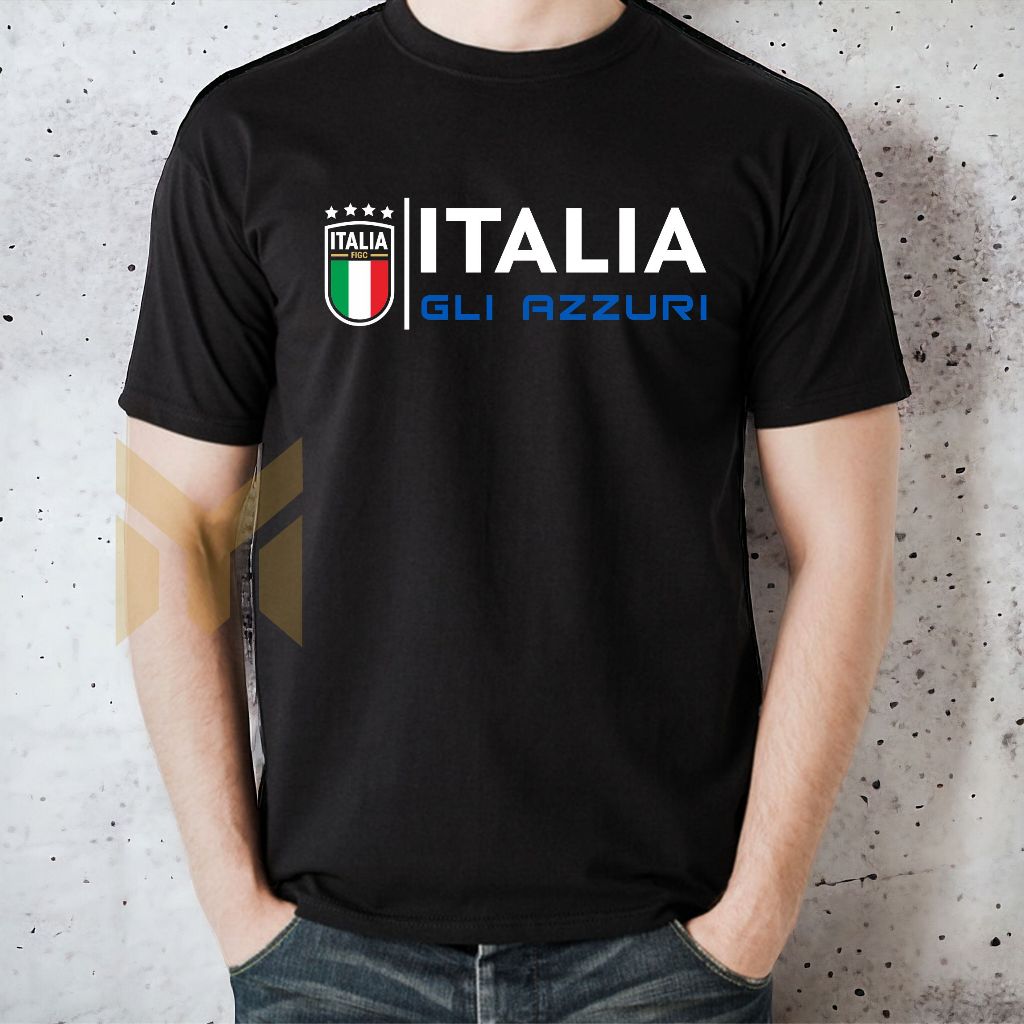 Kaos Distro Pria Wanita ITALIA EURO GLI AZZURI TIMNAS ITALY