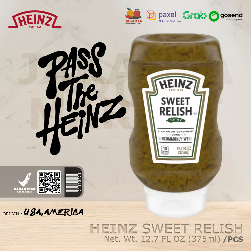 

HEINZ SWEET RELISH With chunks of red bell pepper and extracts of turmeric Saus Bumbu Mayo Dressing