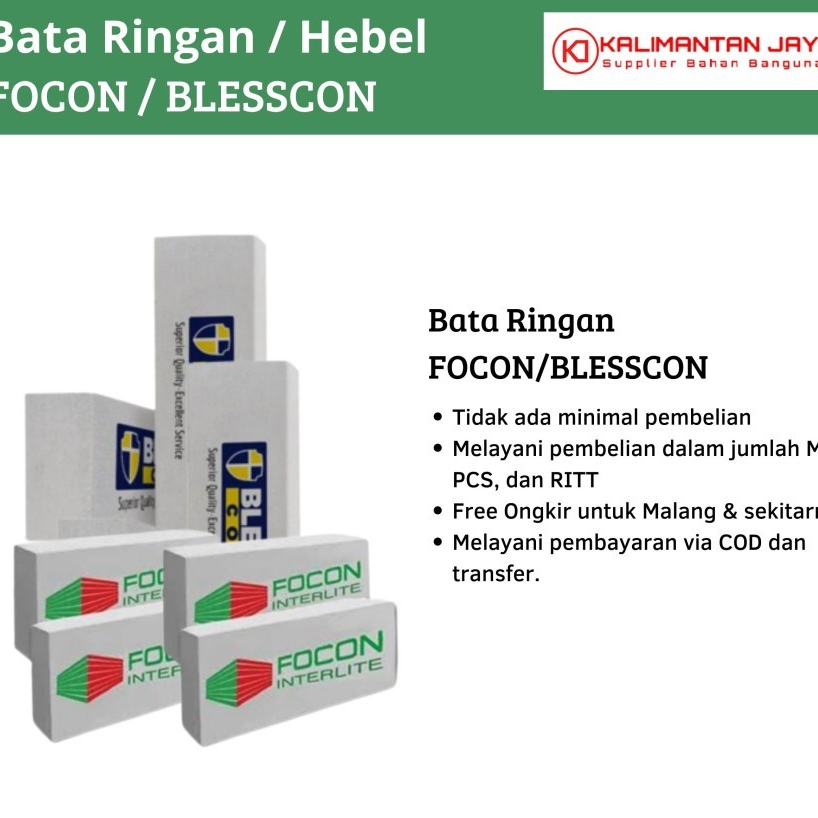 BATA RINGAN / HEBEL 10x20x60