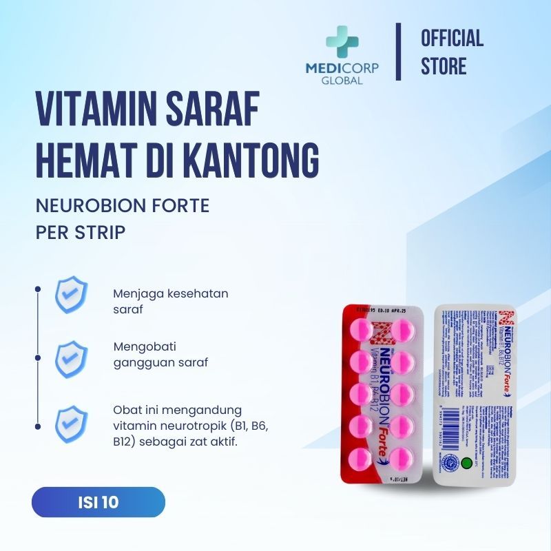 NEUROBION FORTE STRIP - Vitamin B complex saraf pegal lelah letih capek Otot