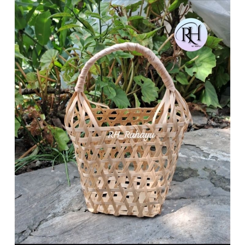 Keranjang bambu-anyaman parsel bambu15×15×20