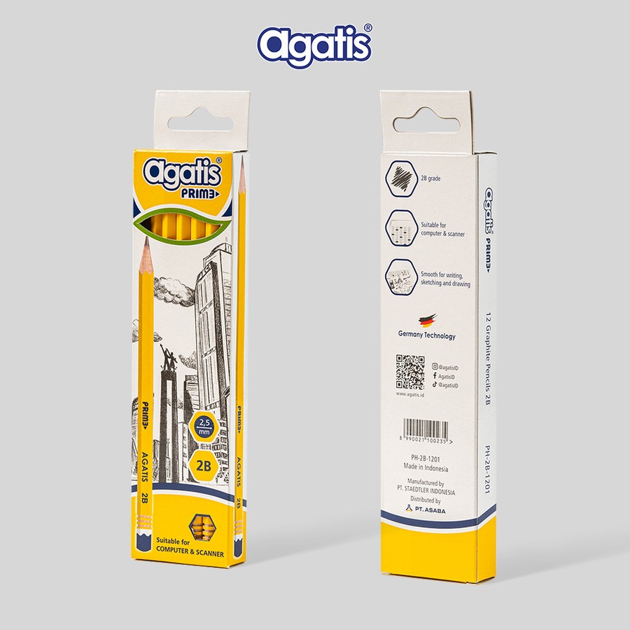 

[1 PACK] Pensil Tulis Ujian / Sekolah 2B AGATIS PRIME Yellow