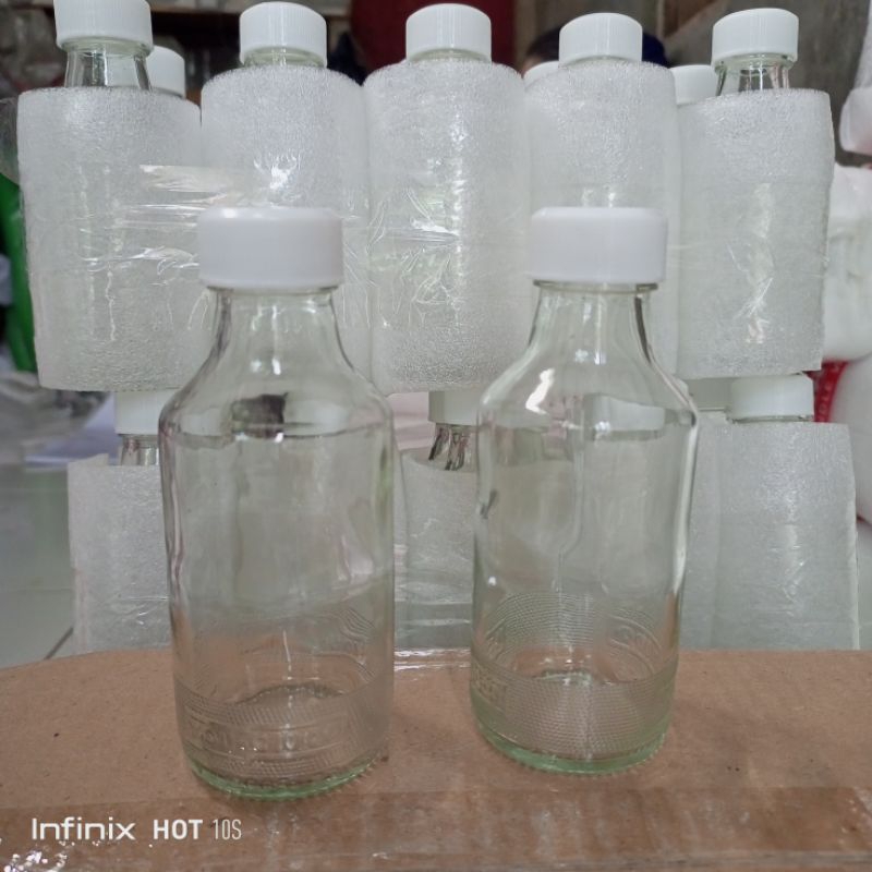 Botol kaca 150ml 4 pcs Botol kaca tutup ulir Botol jus Botol lemon Botol kaca bening