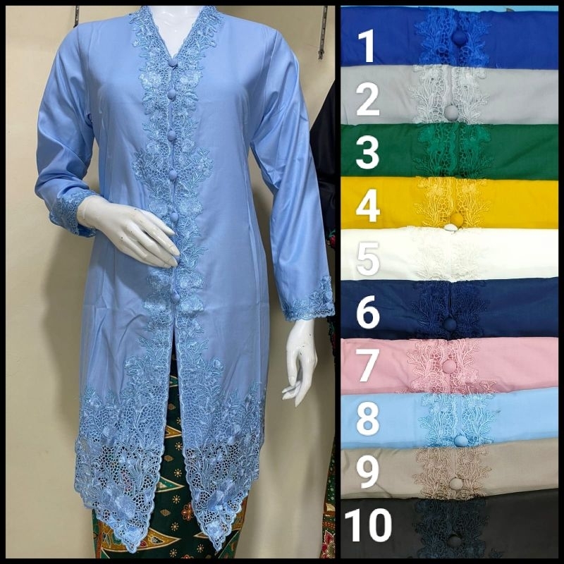 Kebaya encim modern Nayla lengan panjang senada