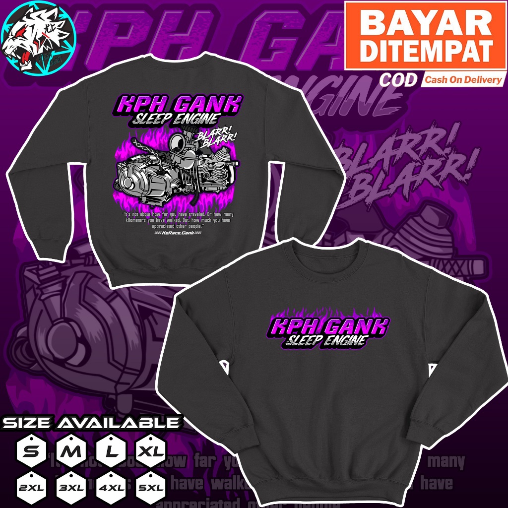 Jaket Sweater Racing KPH Gank Sleep Engine Time To Fast Hoodie Distro Mekanik Kphgank125 Motor Honda