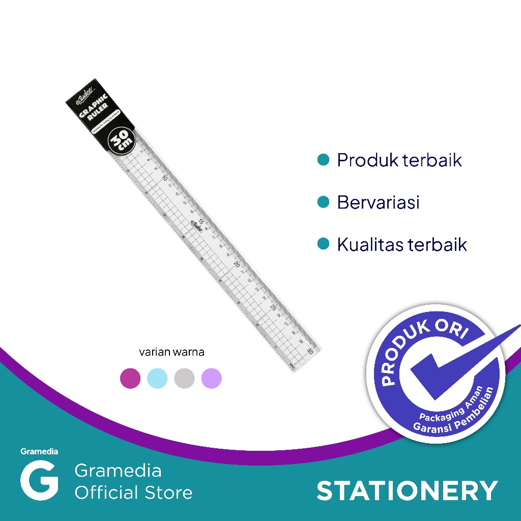 

Gramedia Makassar - Estudee Graphic Ruler 30Cm Black ES-R030