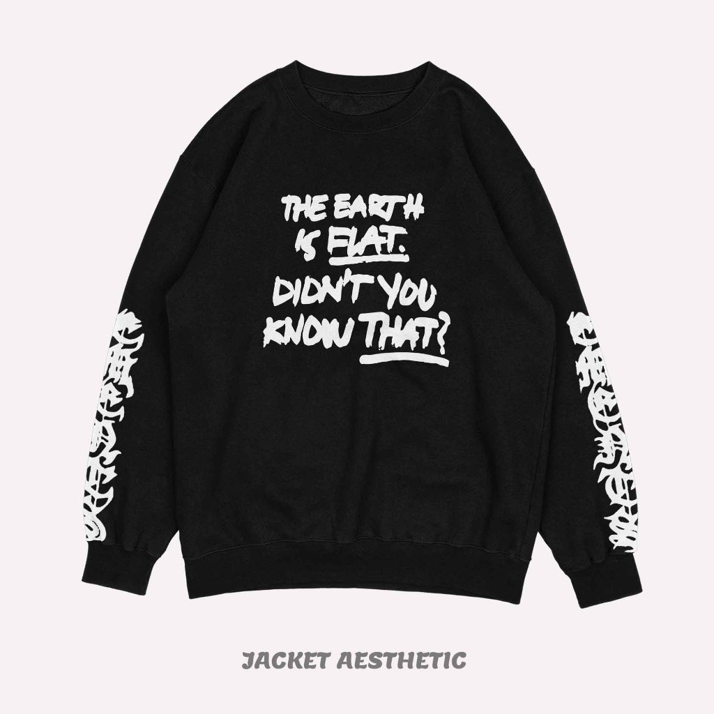 Sweater Crewneck The Earth is Flat Didn't You Know That? Suga BTS Sweatshirt Longsleeve Vintage Unis