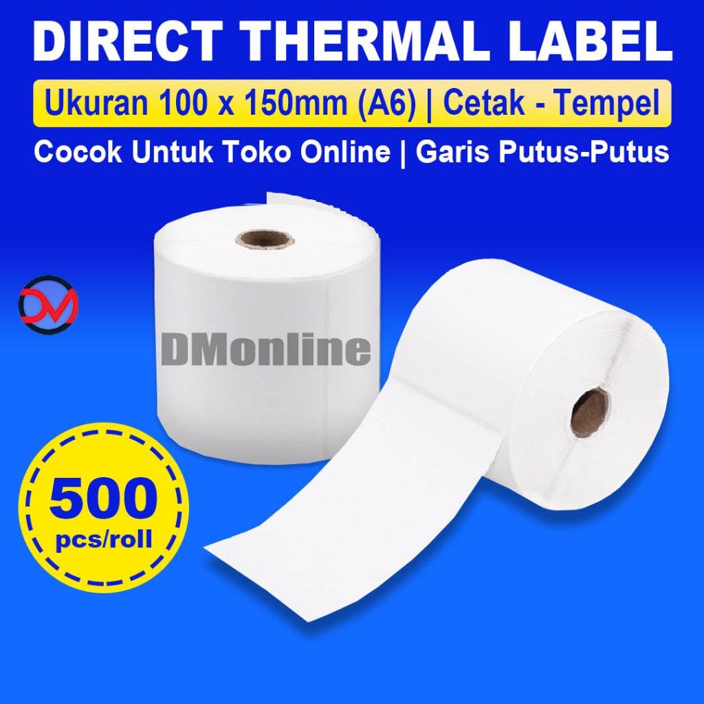 

Kertas Thermal 100x150 500pcs A6 Kertas Label Sticker Online Shop