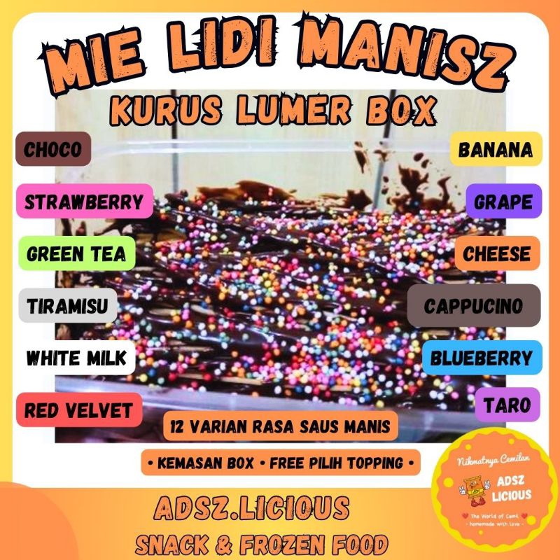 

MIE LIDI MANISZ BOX | MIE LIDI KURUS MANISZ | MIE LIDI COCOL MANISZ