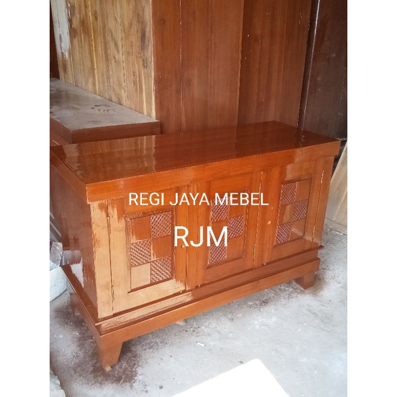 bufet tv bufet minimalis bufet kayu jati 120x85x45