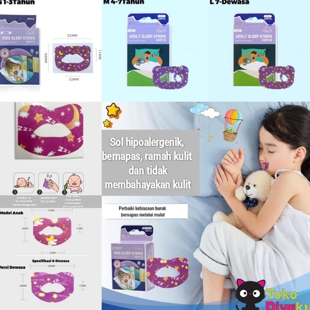 Terlaris TAC27 PLESTER MULUT ANAK ANTI DENGKUR PENUTUP MULUT SAAT TIDUR MOUTH TAPE