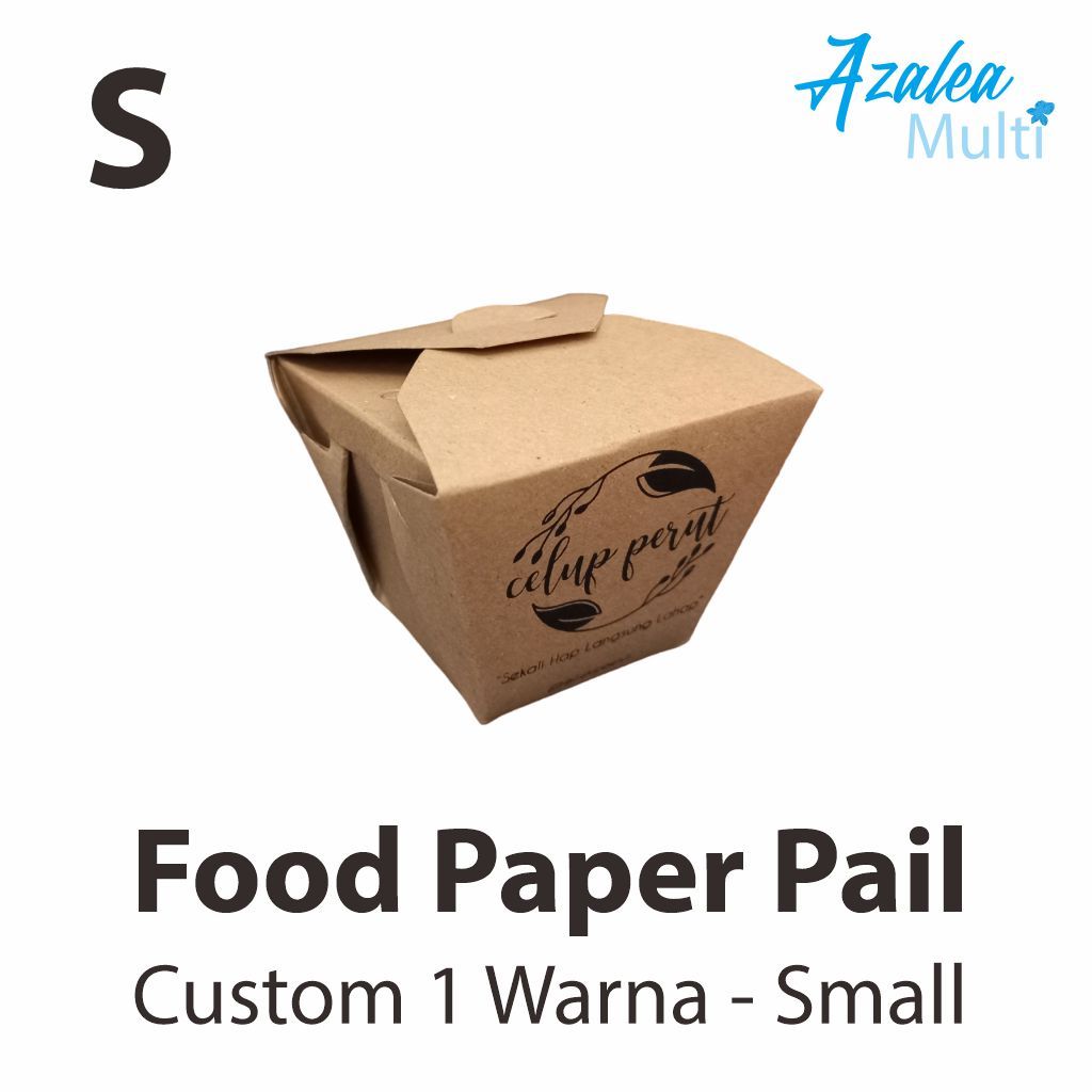 Food Paper Pail S Custom 8.5x8.5x7.2cm / Rice Box / Lunch Box Custom / Food Tray Custom / food tray