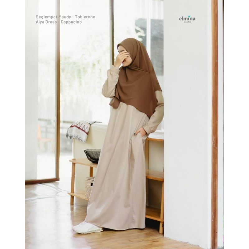 Alya Dress By Elmina Hijab Gamis Polos Gamis Toyobo Polos