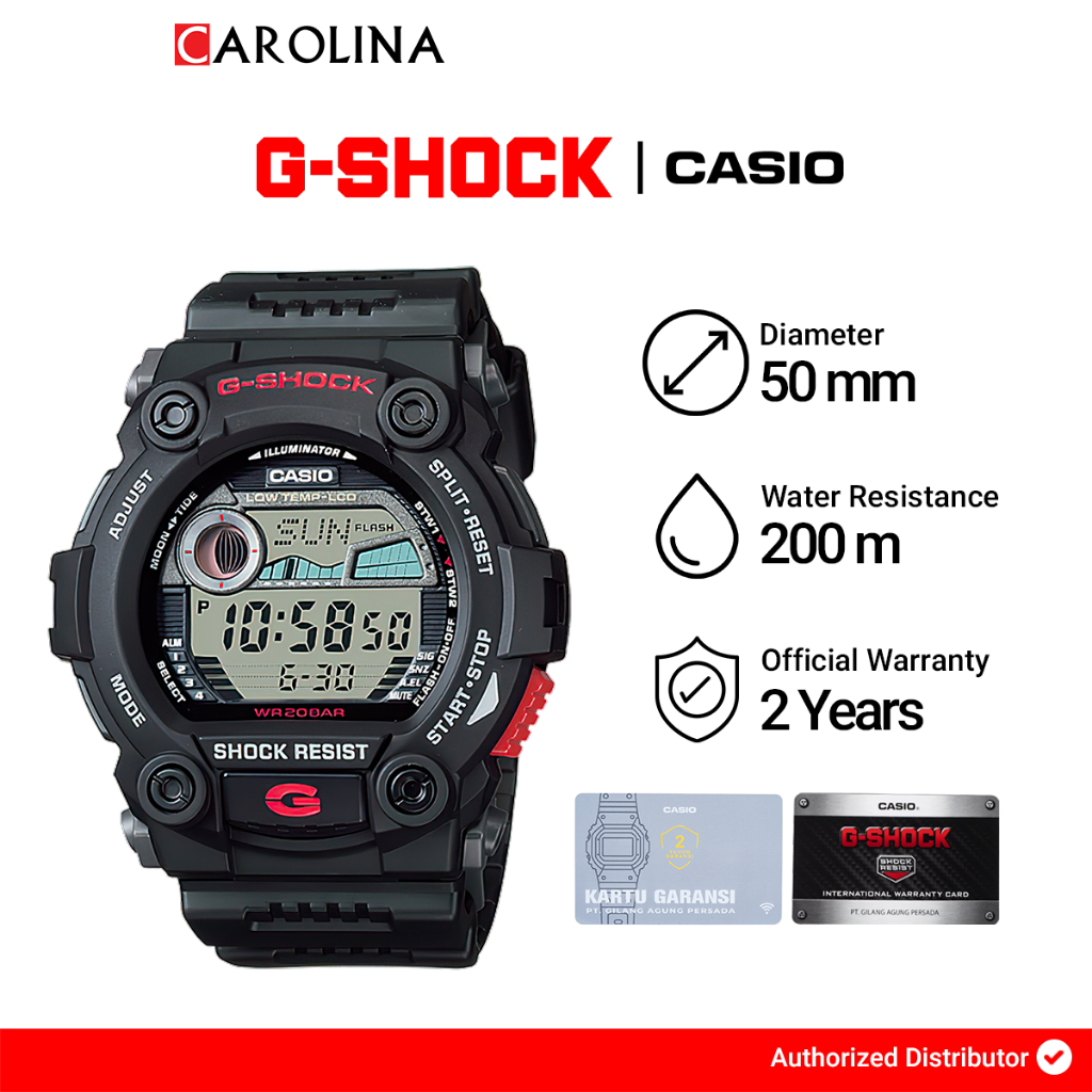 Jam Tangan Pria Casio G-Shock G-Rescue G-7900-1D Digital Dial Black Resin Band