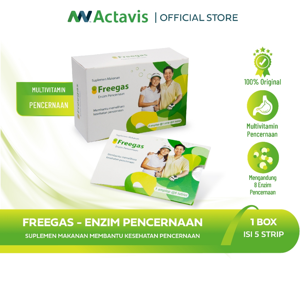 FREEGAS Enzim Pencernaan Suplemen Makanan Membantu Kesehatan Pencernaan - 1 Pack