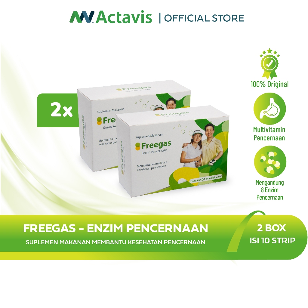 FREEGAS Enzim Pencernaan Suplemen Makanan Membantu Kesehatan Pencernaan - 2 Pack