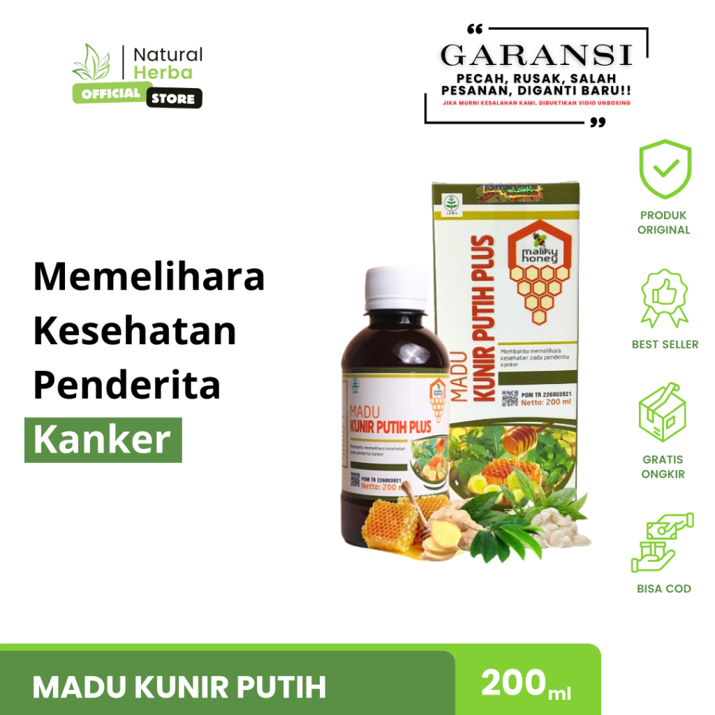 

Memelihara Kesehatan Penderita Kanker Madu Herbal Kunir Putih Plus Original Halal BPOM