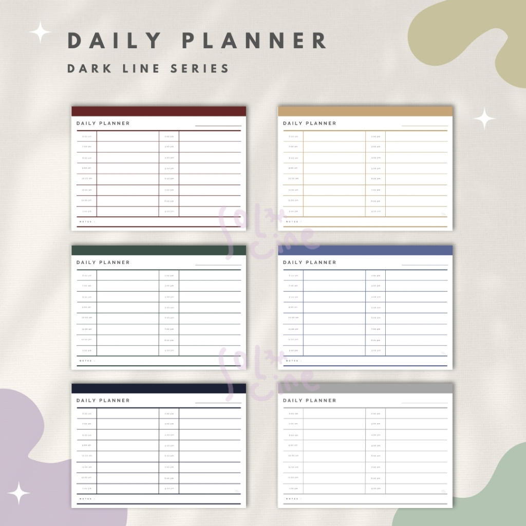 

Daily Planner / Wall Planner - Dark Line Series