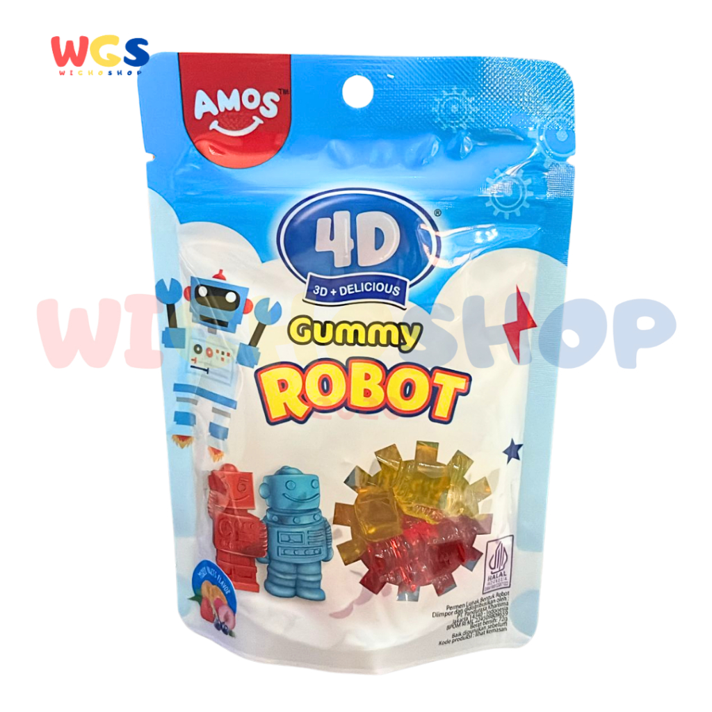 

AMOS Permen Gummy 4D Robot 72g - Camilan Sehat dan Edukatif untuk Anak-Anak