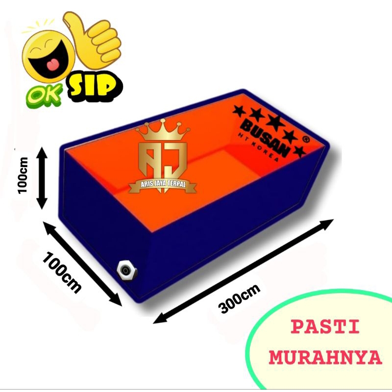 TERPAL KOLAM KOTAK 300x100x100 BAHAN KOREA COD MURAH | kolam terpal lele, gurame, nila koi