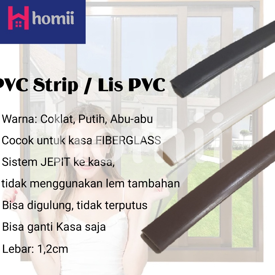 Terlaris Homii Lis PVC Kasa Nyamuk Magnet Fiberglass DIY  PVC Strip  List PVC Jendela Kelambu Kawat 