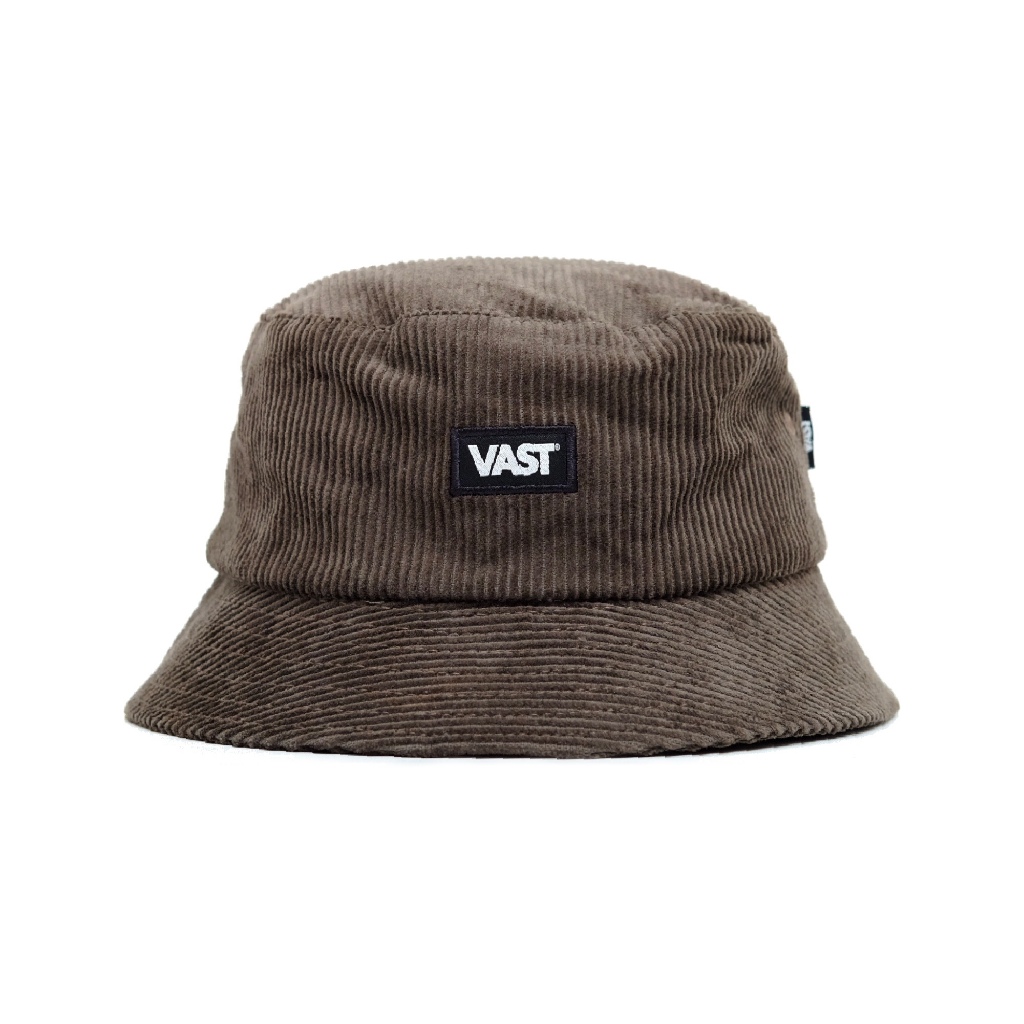 VAST LOGO CORDUROY BUCKET HAT DARK GREY - VBH-10