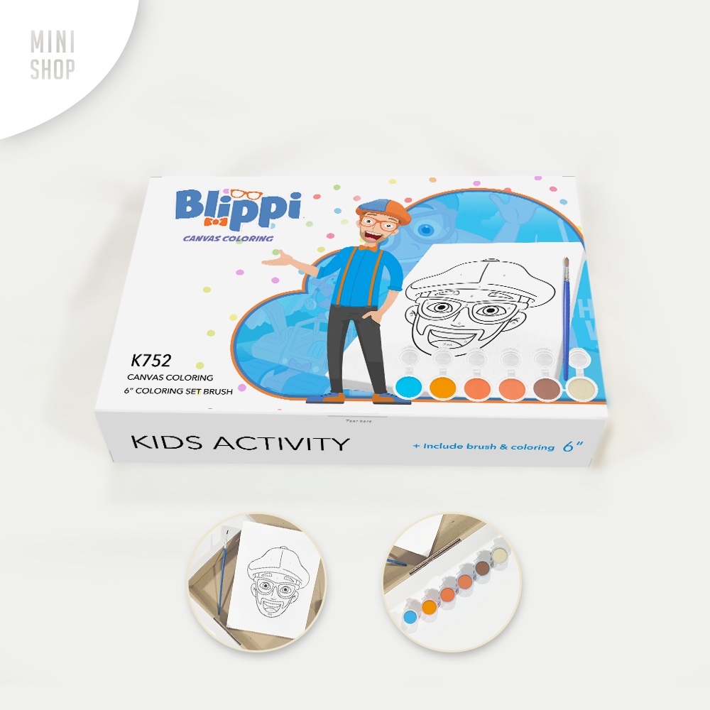 K752 Blippi - Souvenir Ulang Tahun Mainan Anak Paint By Number Kanvas Lukis ( 2 - 3 - 4 - 5 tahun )