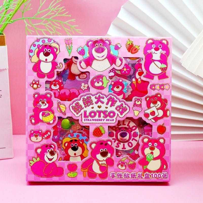 

STIKER LOTSO ISI 100 LEMBAR / STIKER LOTSO STRAWBERRY BEAR 100 LEMBAR