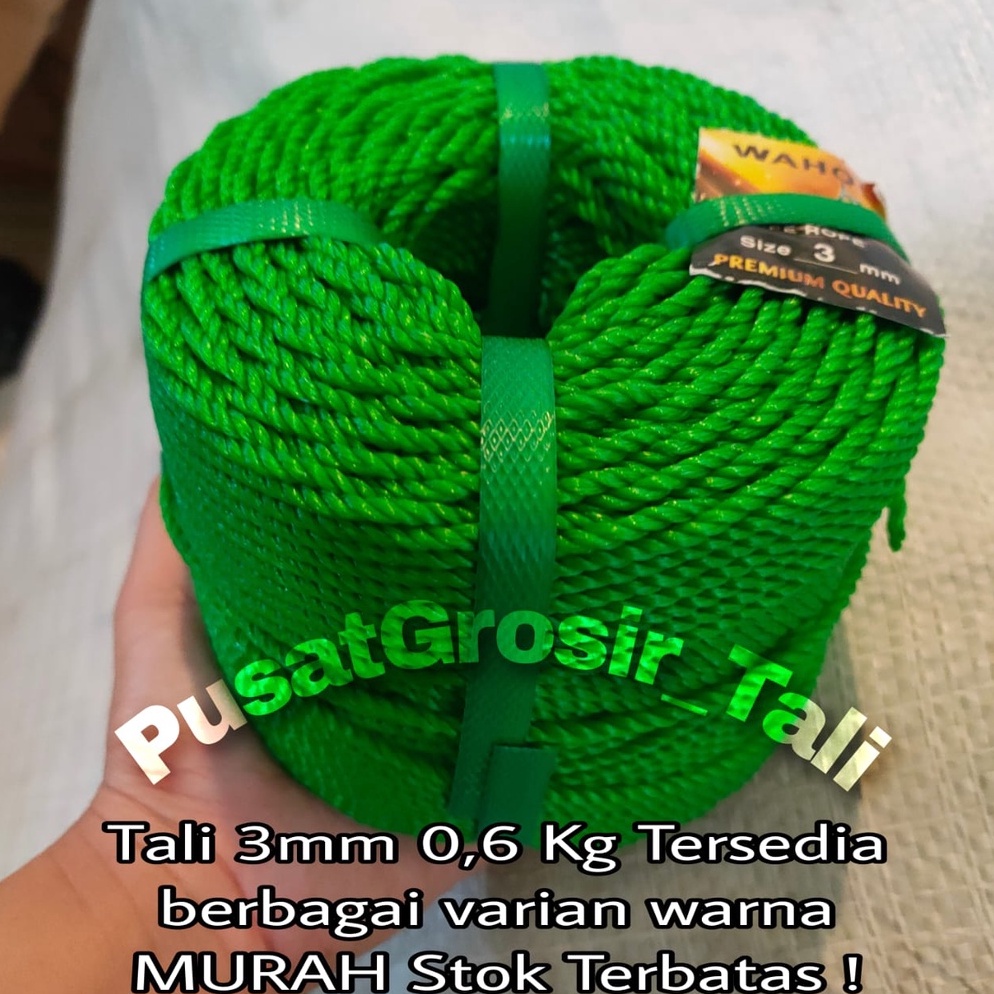 

KODE Q8D7 Tali 3mm Tali Tambang 3mm PE 1 ROL 6 KG Murah