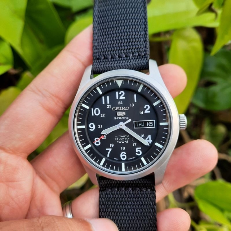 Seiko 5 Sports Military SNZG15K1 Black SNZG15 Not SNK809 SNK803 SNZG07