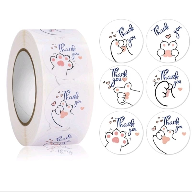 

{1 Roll} +-500pcs STICKER THANK YOU / STICKER TERIMA KASIH / STICKER JUALAN